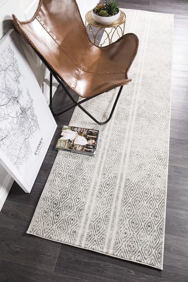 White Grey | Tribal Area Rug Runner