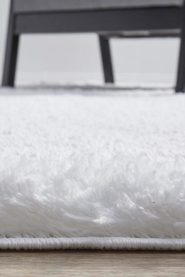 Angel White shag Side Pile View