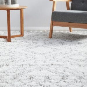 White Pattern Shag Rug