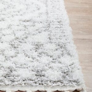 White Pattern Shag Rug