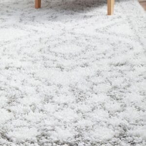 White Pattern Shag Rug