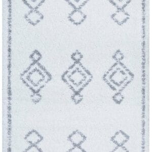 White Design Shag Pile Rug