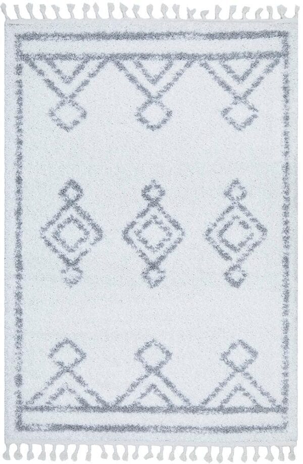 White Design Shag Pile Rug White Design Shag Pile Rug