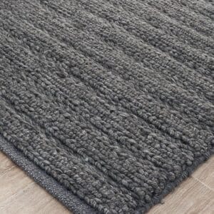 Handwoven Charcoal Rug End Of Rug