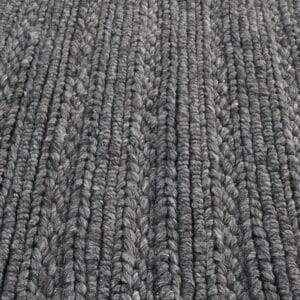 Handwoven Charcoal Rug High Low Feature