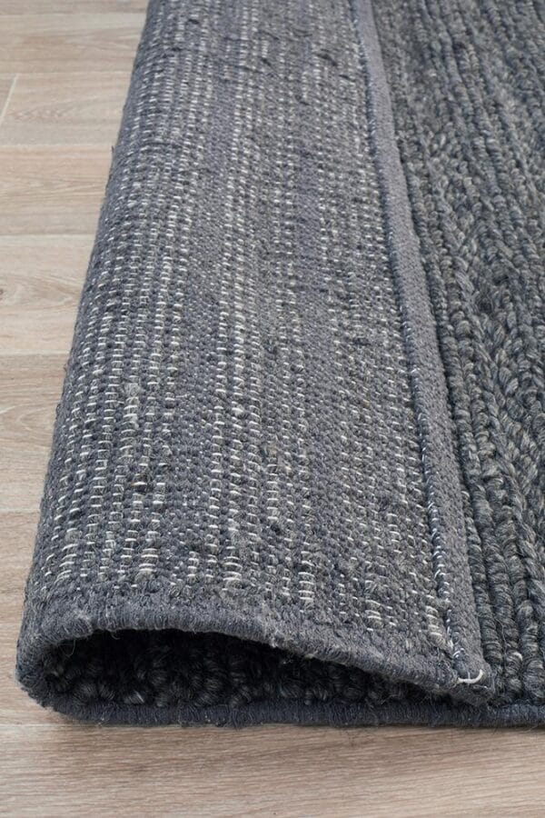 Handwoven Charcoal Rug Backing Of Rug
