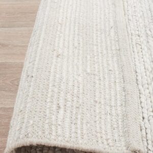 Handwoven Ivory Rug Backing of rug