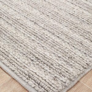 Handwoven Silver Rug corner design