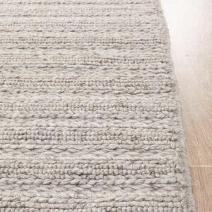Handwoven Silver Rug Side Profile