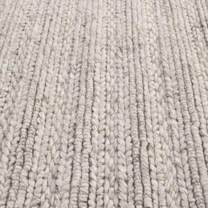 Handwoven Silver Rug Pile Profile