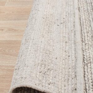 Handwoven Silver Rug Backing of Rug