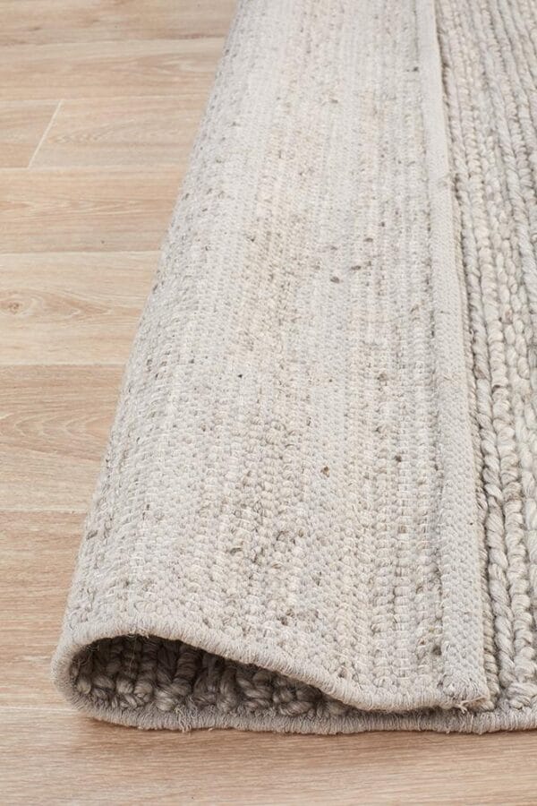 Handwoven Silver Rug Backing of Rug
