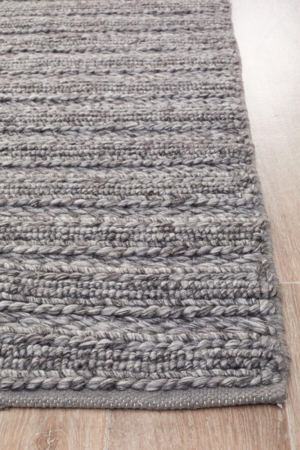 Handwoven Steel Rug Side Proflie