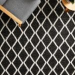 Black White Wool Blend Rug