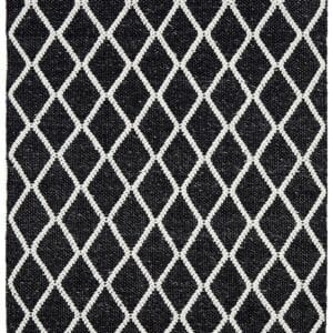 Black White Wool Blend Rug Pattern