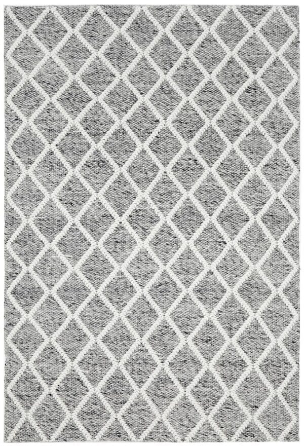 Grey White Wool Blend Rug Pattern