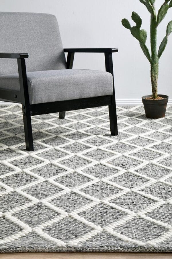 Grey White Wool Blend Rug Grey White Wool Blend Rug