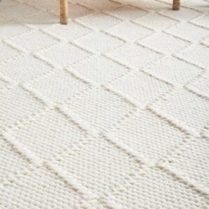 White Wool Blend Rug
