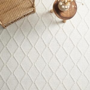 White Wool Blend Rug
