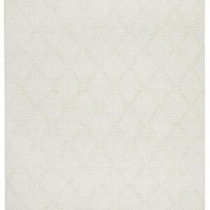 White Wool Blend Rug