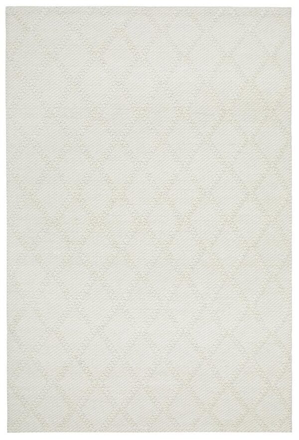 White Wool Blend Rug