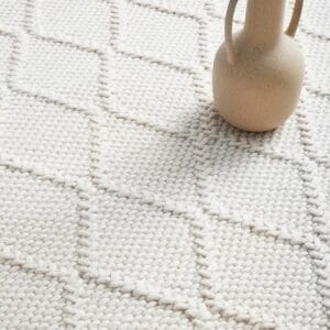 White Wool Blend Rug