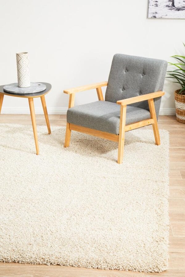 Cream Shag Pile Rug