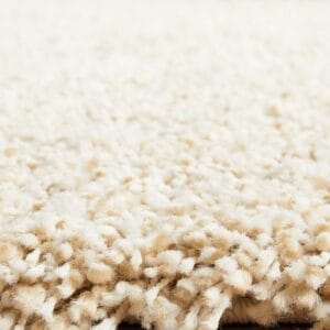 Cream Shag Pile Rug Side Pile View