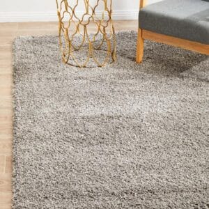 Silver Shag Pile Rug