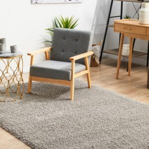 Silver Shag Pile Rug