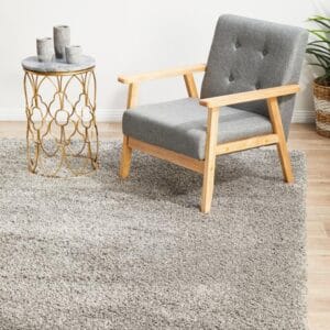 Silver Shag Pile Rug