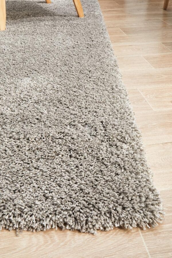 Silver Shag Pile Rug