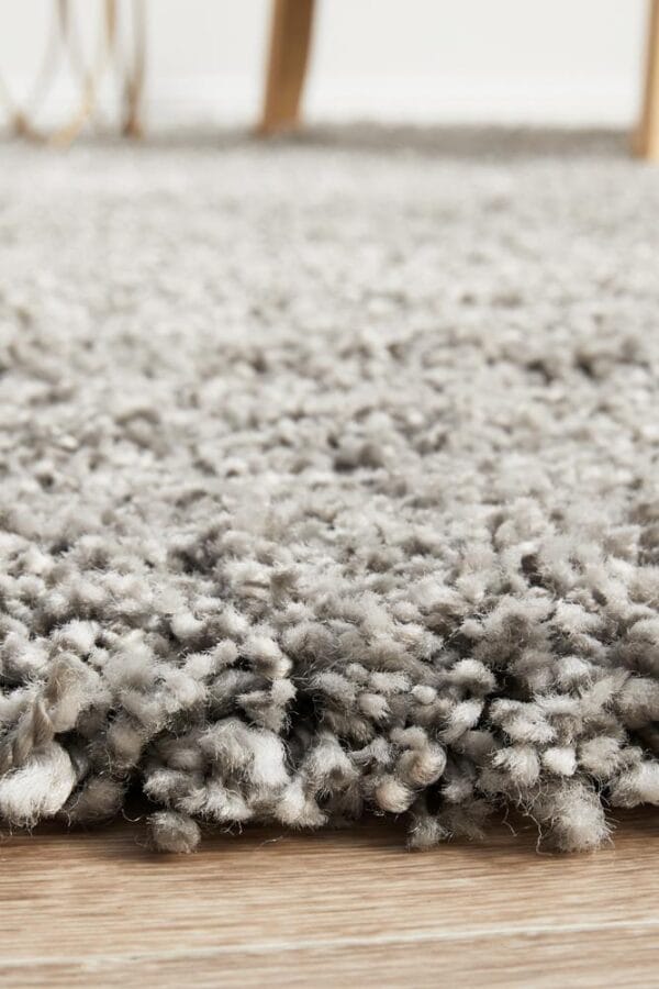 Silver Shag Pile Rug