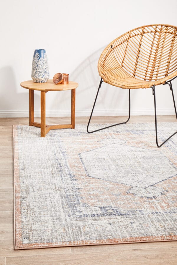 Stonewashed Peach Design Rug