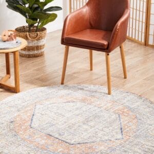 Stonewashed Peach Design Rug