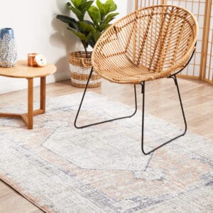 Stonewashed Peach Design Rug