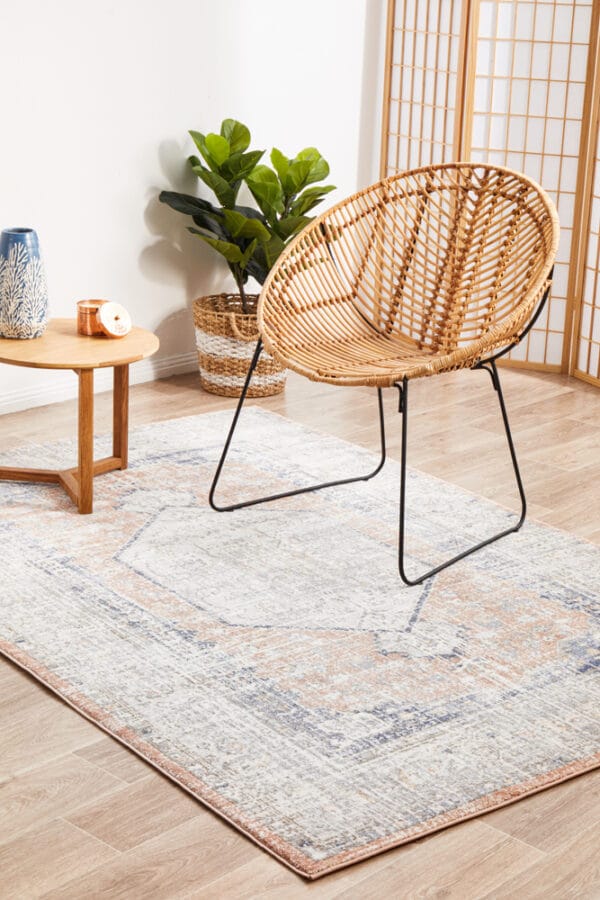 Stonewashed Peach Design Rug