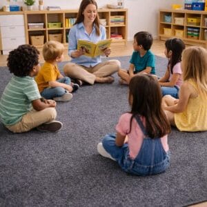 classroom carpet mat used for story time learning area