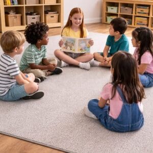 school classroom carpet mat used for reading area