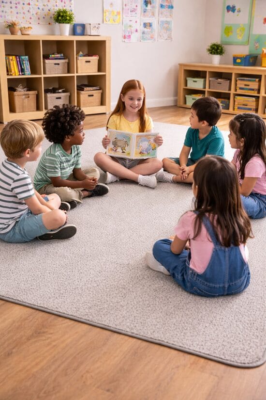 school classroom carpet mat used for reading area