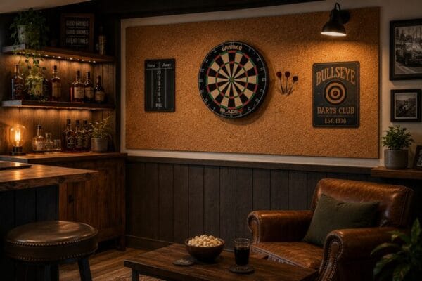 Natural Cork Dart Board Backboard for Games Rooms & Man Caves